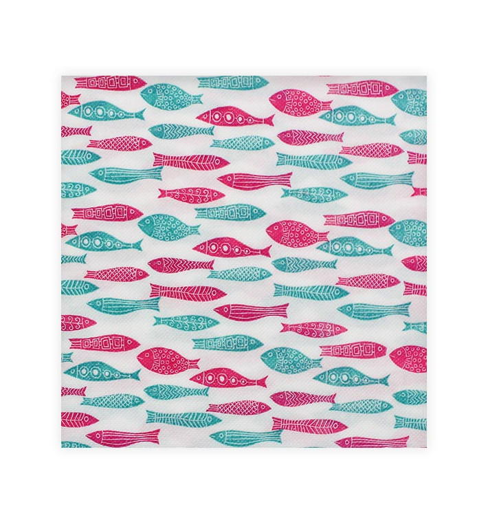 Tovagliolo di Carta "Pesce" Punta- Punta 40x40cm (50 Pezzi) Tovagliolo di Carta "Pesce" Punta- Punta 40x40cm (50 Pezzi)