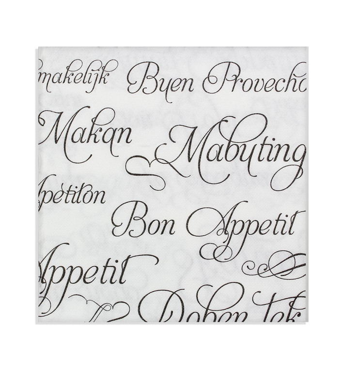 Tovagliolo di Carta "Buon Appetito" Punta- Punta 40x40cm (50 Pezzi) Tovagliolo di Carta "Buon Appetito" Punta- Punta 40x40cm (50 Pezzi)