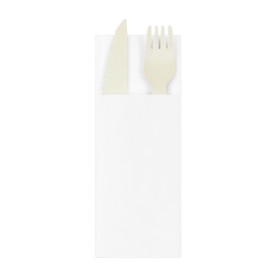 Tovagliolo Portaposate di Carta 30x40cm Bianco (30 Pezzi)