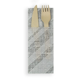 Tovagliolo Portaposate di Carta 30x40cm Barlovento Nero (30 Pezzi)