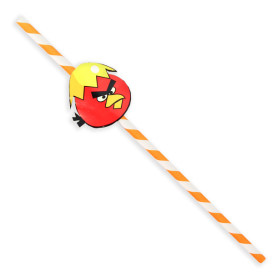 Cannuccia di Carta Assortimento Uccelli Ø6mm 24cm (100 Pezzi)