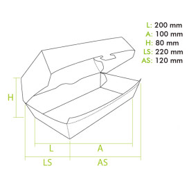 Contenitore per Sandwich Kraft 20x10x8cm (25 Pezzi)