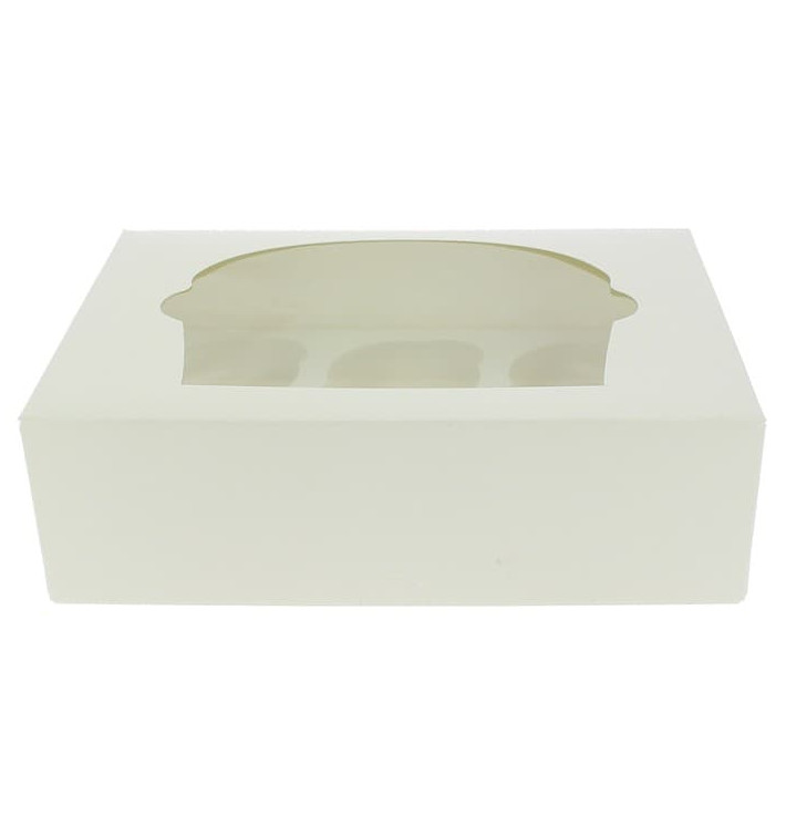 Scatola 6 Cupcakes con Inserto 24,3x16,5x7,5cm Bianco (20 Pezzi) Scatola 6 Cupcakes con Inserto 24,3x16,5x7,5cm Bianco (20 Pezzi)