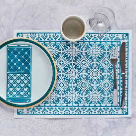 Tovaglietta di Carta 30x40cm "Alhambra" Turchese 50g/m² (1000 Pezzi)