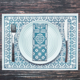 Tovaglietta di Carta 30x40cm "Alhambra" Turchese 50g/m² (1000 Pezzi)