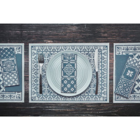 Tovagliolo di Carta 1/8 33x40cm "Alhambra" Turchese Punta-Punta (2000 Pezzi)