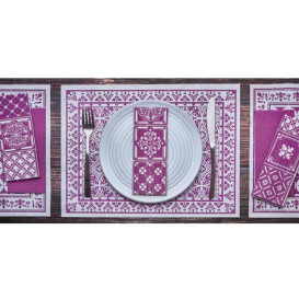 Tovagliolo di Carta 1/8 33x40cm "Alhambra" Viola Punta-Punta (2000 Pezzi)