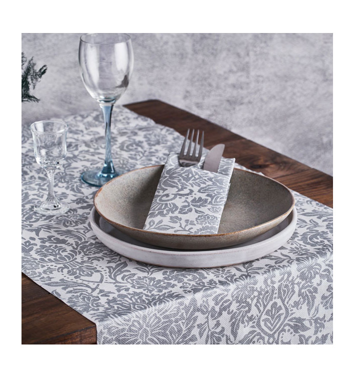 Tovaglia Rotolo Airlaid 0,4x48m "Versalles" Grigio 50g/m² P30cm (6 Pezzi) Tovaglia Rotolo Airlaid 0,4x48m "Versalles" Grigio 50g/m² P30cm (6 Pezzi)