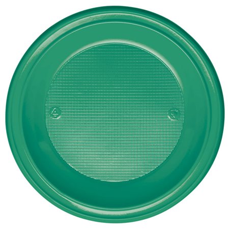 Piatto di Plastica PS Fondo Verde Ø220mm (30 Pezzi)