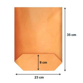 Sacchetto di carta con Base Esagonale Kraft 23x35cm (1000 Pezzi)