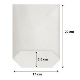 Sacchetto di carta con Base Esagonale Bianco 17x22cm (50 Pezzi)