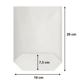Sacchetto di carta con Base Esagonale Bianco 19x26cm (50 Pezzi)
