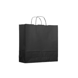 Buste Shopper in Carta Nero 100g 22+9x23cm (200 Pezzi)