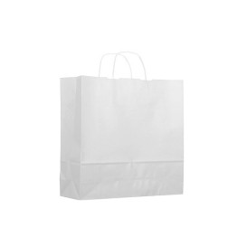 Buste Shopper in Carta Bianca 100g 18+8x24 cm (25 Pezzi)