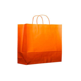 Buste Shopper in Carta Arancione 80g 20+10x29 cm (200 Pezzi)