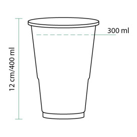 Bicchiere Plastica PP Trasparente 400ml (50 Pezzi)