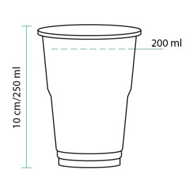 Bicchiere Plastica Glas PET Trasparente 250ml (1250 Pezzi)