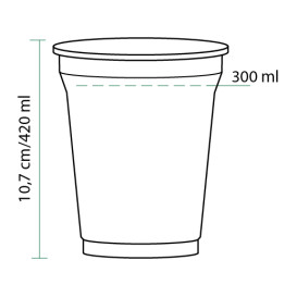 Bicchiere di Plastica Rigida in PET 420 ml Ø9,3cm (50 Pezzi)