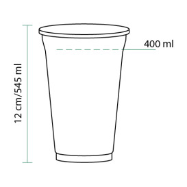 Bicchiere di Plastica Rigida in PET 545 ml Ø9,8cm (50 Pezzi)