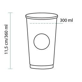 Bicchiere di Carta 12 Oz/360ml "Specialty to go" Ø8,0cm (55 Pezzi)