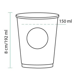 Bicchiere di Carta Vending Eco PLA BioWare 6Oz/192ml Ø7,0cm (100 Pezzi)