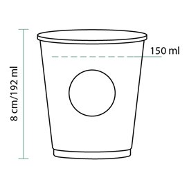 Bicchiere di Carta Eco Cupmatic 6Oz/192ml Ø7,0cm (100 Pezzi)