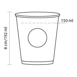 Bicchiere di Carta Eco Cupmatic 6Oz/192ml Ø7,0cm (100 Pezzi)