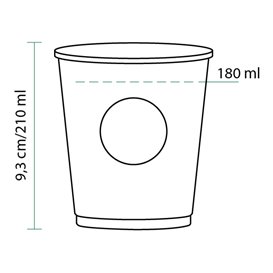 Bicchiere di Carta Eco Cupmatic 8Oz/210ml Ø7,0cm (100 Pezzi)