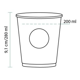 Bicchiere di Carta Eco Cupmatic 9Oz/280ml Ø8,0cm (50 Pezzi)