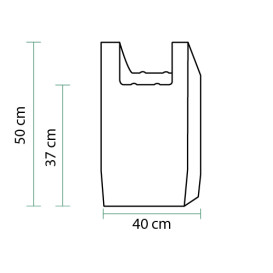 Sacchetto di Plastica Canottiera 100% Biodegradabile 40x50cm (100 Pezzi)