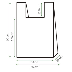 Sacchetto di Plastica Canottiera 100% Biodegradabile 55x60cm (100 Pezzi)