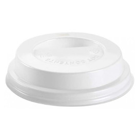 Coperchio con Foro per Bicchiere 7Oz Bianco Ø7,2cm (100 Pezzi)