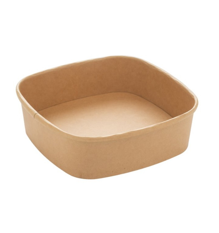 Contenitori Quadrato di Cartone Kraft 750ml 17x17x5cm (50 Pezzi) Contenitori Quadrato di Cartone Kraft 750ml 17x17x5cm (50 Pezzi)