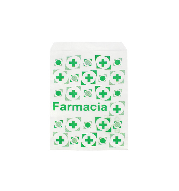 Sacchetto di Carta Bianca Farmacia 12+6x20cm (250 Pezzi) Sacchetto di Carta Bianca Farmacia 12+6x20cm (250 Pezzi)