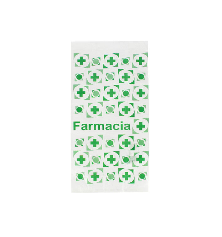 Sacchetto di Carta Bianca Farmacia 14+7x28cm (1000 Pezzi) Sacchetto di Carta Bianca Farmacia 14+7x28cm (1000 Pezzi)