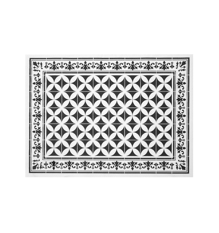 Tovaglietta di Carta 30x40cm "Alhambra" Nero 50g/m² (1000 Pezzi) Tovaglietta di Carta 30x40cm "Alhambra" Nero 50g/m² (1000 Pezzi)
