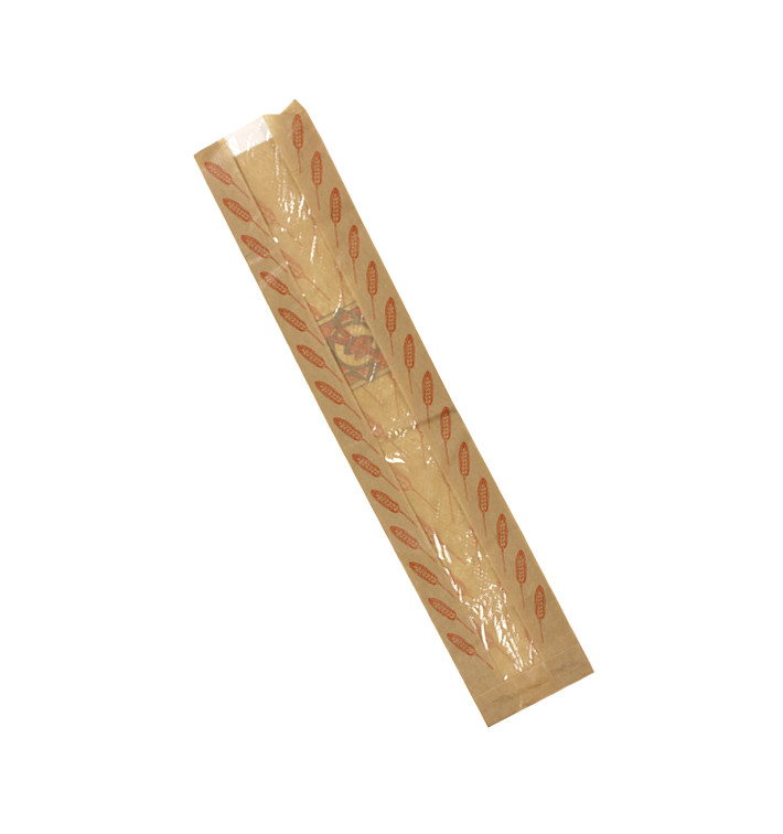 Sacchetto di Carta Kraft Finestra "Espigas" 14+7x55cm (1000 Pezzi) Sacchetto di Carta Kraft Finestra "Espigas" 14+7x55cm (1000 Pezzi)