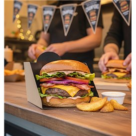 Contenitori Hamburger di Cartone Kraft 10x10x7cm (50 Pezzi)