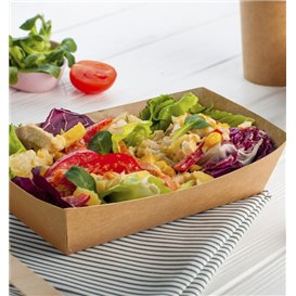Contenitori MenuBox di Cartone Kraft con Finestra 20x20x8,5cm (55 Pezzi)