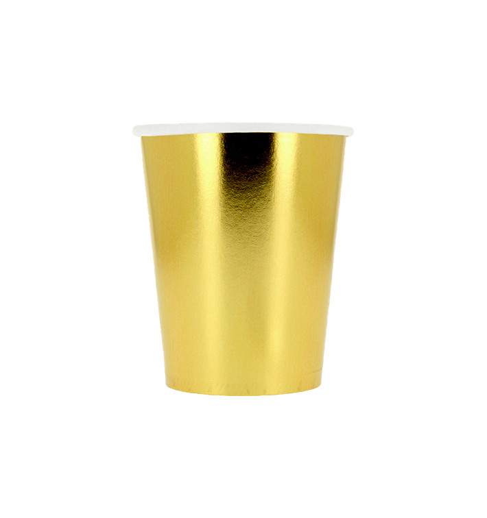 Bicchiere di Carta 9Oz/240ml Oro "Party" (300 Pezzi) Bicchiere di Carta 9Oz/240ml Oro "Party" (300 Pezzi)