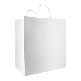 Buste Shopper in Carta Bianca 100g/m² 36+24x39cm (200 Pezzi)