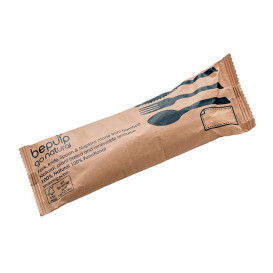 Set di Posate Bambù con Tovagliolo 3Pcs  (300 Sets)