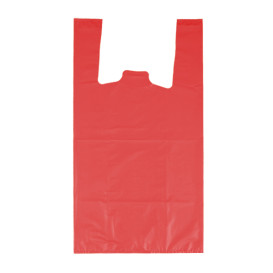 Sacchetto di Plastica Canottiera 70% Riciclato “Colors” Rosso 42x53cm 50µm (40 Pezzi)