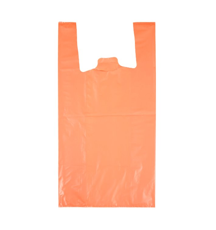 Sacchetto di Plastica Canottiera Riutilizzabile Arancio 42x53cm 50µm (40  Pezzi)