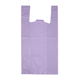 Sacchetto di Plastica Canottiera 70% Riciclato “Colors” Lilla 42x53cm 50µm (1.000 Pezzi)