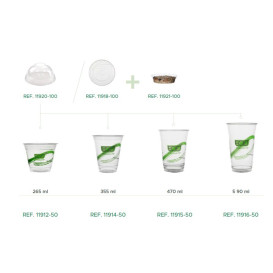 Bicchiere Amido di Mais PLA "Green Stripe" 590ml (1.000 pezzi)