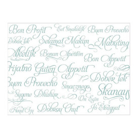Tovaglietta di Carta Turchese "Buon Appetito" 30x40cm 40g/m² (1.000 Pezzi)