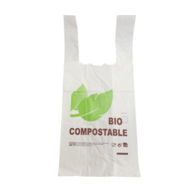 Sacchetto di Plastica Canottiera 100% Biodegradabile 48x60cm 25µm (100 Pezzi)