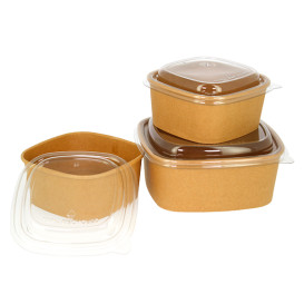 Coperchio di Plastica RPET Trasparente 17x17cm (50 Pezzi)