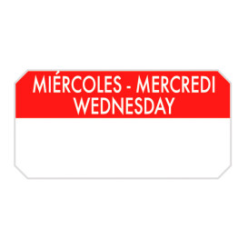 Rotolo Adesivo Rettangolare "Wednesday" 5x2,5cm (1.000 Pezzi)